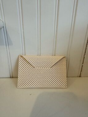 Clare V. - Women's Perforated Envelope wallet - Cream